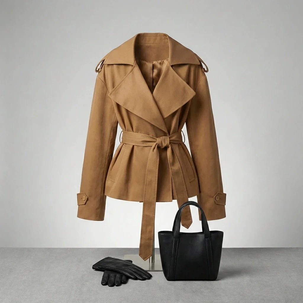 Varelle - Structured Belted Short Trench Coat