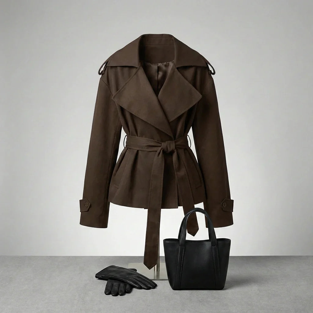 Varelle - Structured Belted Short Trench Coat